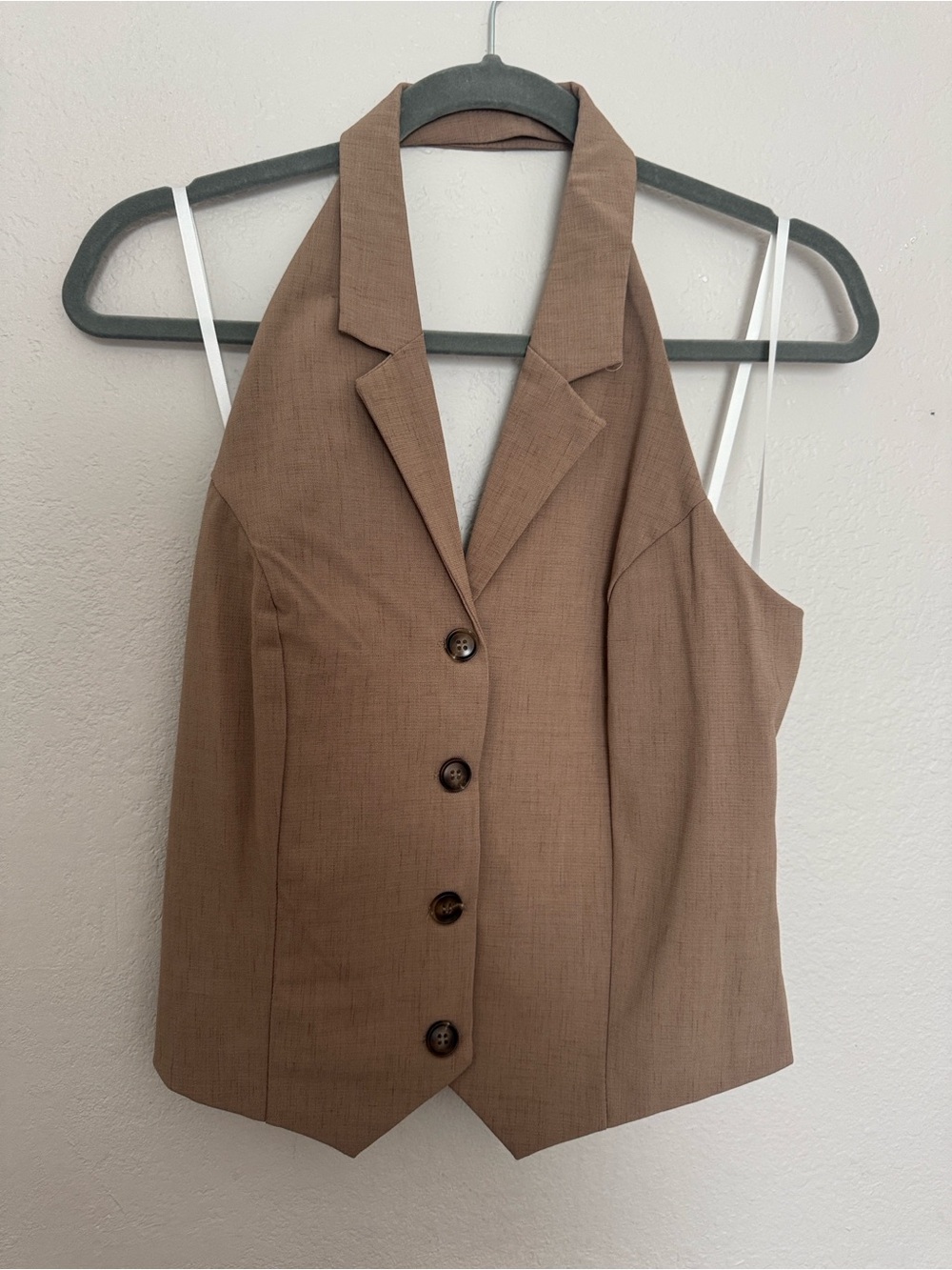 Brown Tailored Halter Waistcoat Vest